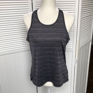 Z by Zella grey athletic tank top gray striped racerback small workout shirt